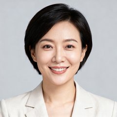 消费品行业客户李敏的职业头像，微笑面对镜头，身着浅色商务休闲装。